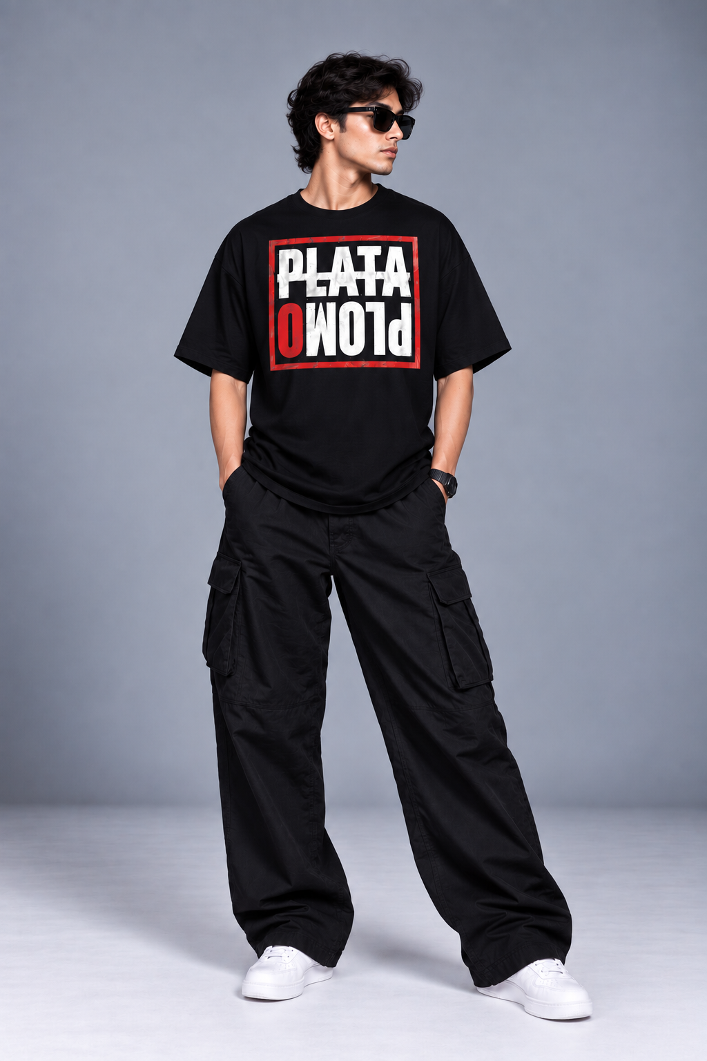 Pablo Escobar Back Print Oversized T-Shirt – Black
